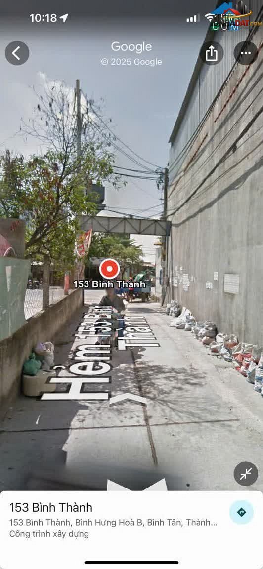 Bán đất Đường Bình Thành – Phường cũ Bình Hưng Hòa B Quận Bình Tân – Thành phố Hồ Chí Minh – 120 m² – 7.3 tỷ