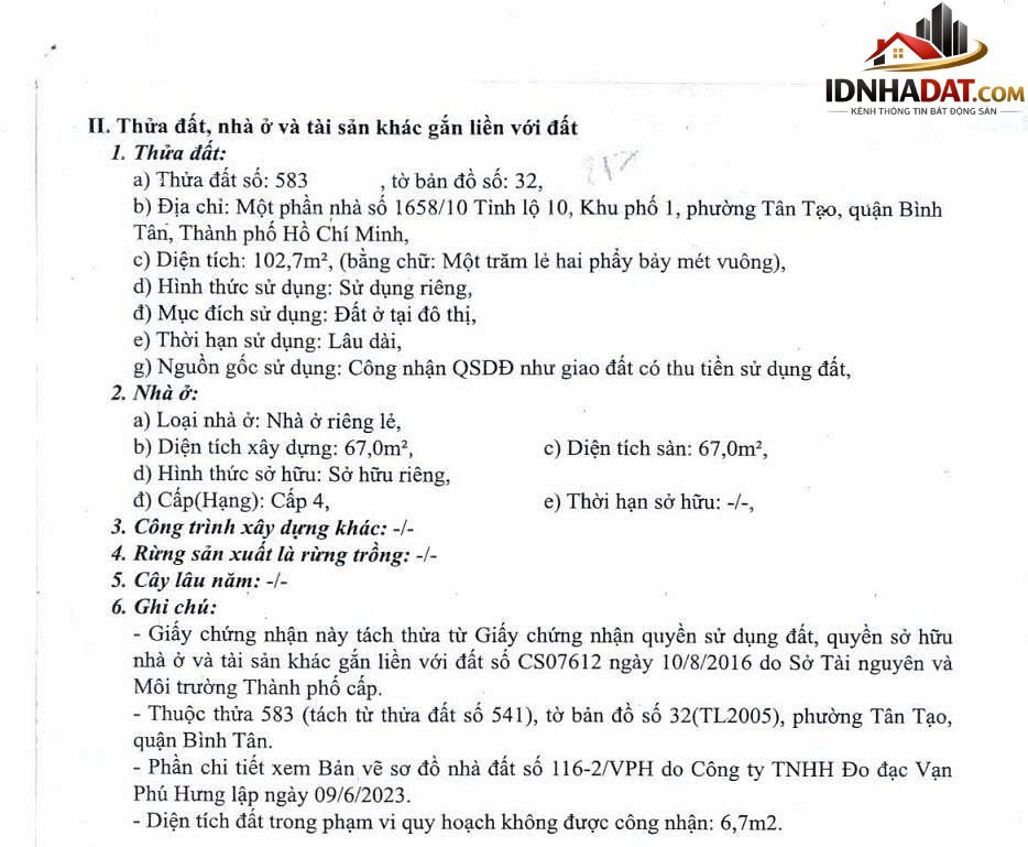 Bán nhà đường tỉnh lộ 10 khu phố 1 phường tân tạo quận bình tân thành phố hồ chí minh – Diện tích 103m2 – Giá 4.75 tỷ