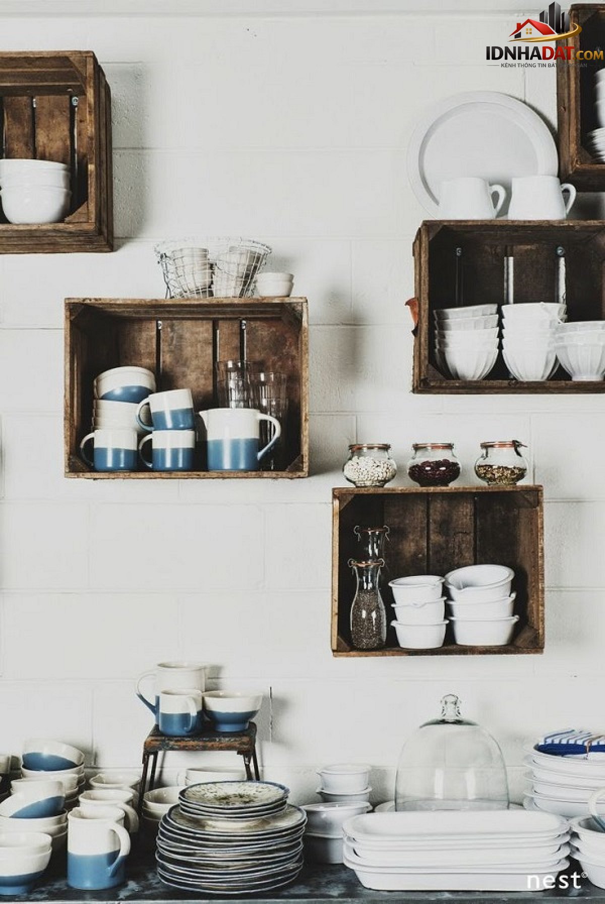 Trang trí tường nhà ấn tượng từ hộp gỗ - Ảnh 2.