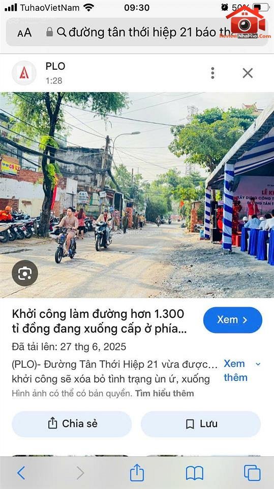 Bán nhà đất Đường Tân Thới Hiệp 21 – Phường cũ Không xác định Quận 12 – Thành phố Hồ Chí Minh 133 m2 10.6 tỷ