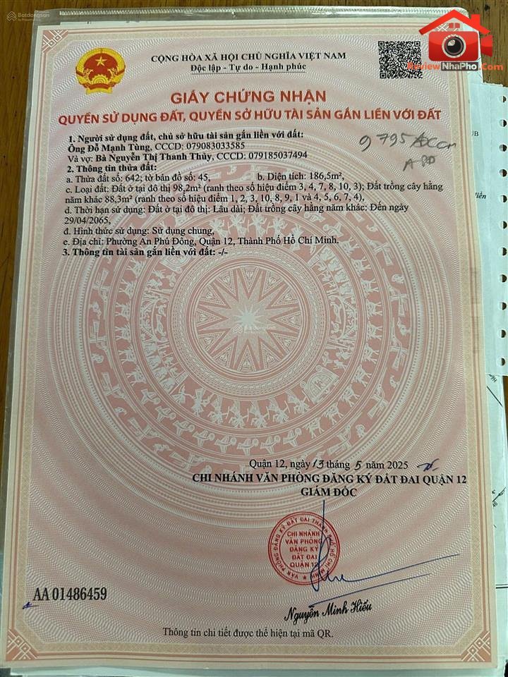 Bán nhà đất Đường Vườn Lài – Phường cũ An Phú Đông Quận 12 – Thành phố Hồ Chí Minh REVIEW NHÀ PHỐ 187 m2 – 7.2 tỷ