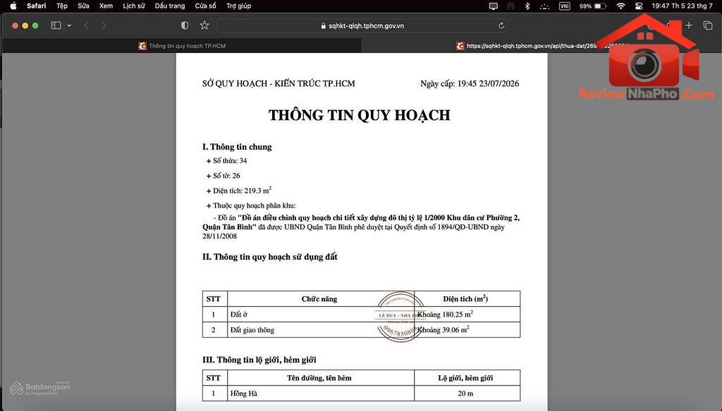 Bán nhà đất Đường Hồng Hà – Phường cũ Quận Tân Bình – Thành phố Hồ Chí Minh REVIEW NHÀ PHỐ 219 m2 64000000000
