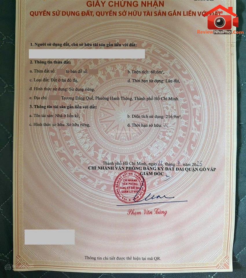 Bán nhà đất Đường Trương Đăng Quế – Phường cũ Hạnh Thông Quận Gò Vấp – Thành phố Hồ Chí Minh 60 m2 11 tỷ