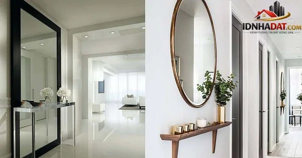 Những ngôi nhà đẹp và cách treo gương một cách thông minh