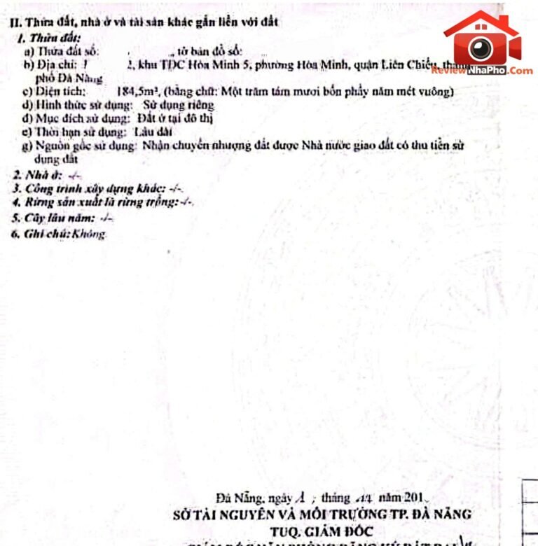 Bán đất góc 2mt đường Đồng Xoài – Phường cũ Hòa Minh Quận Liên Chiểu – Phường mới Hòa Khánh – Thành phố Đà Nẵng diện tích 185m2 giá 10.5 tỷ