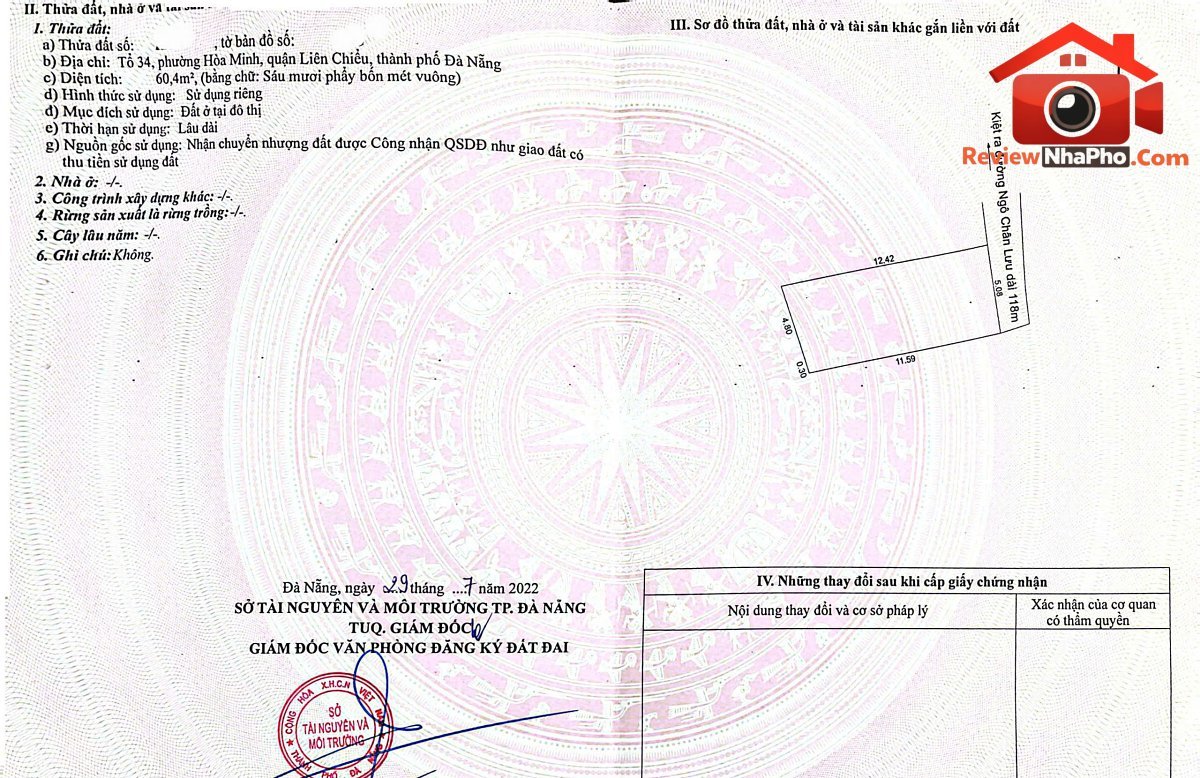 Bán đất k109 tô hiệu – đường tô hiệu phường hòa minh quận liên chiểu – thành phố đà nẵng 61m2 2650000000