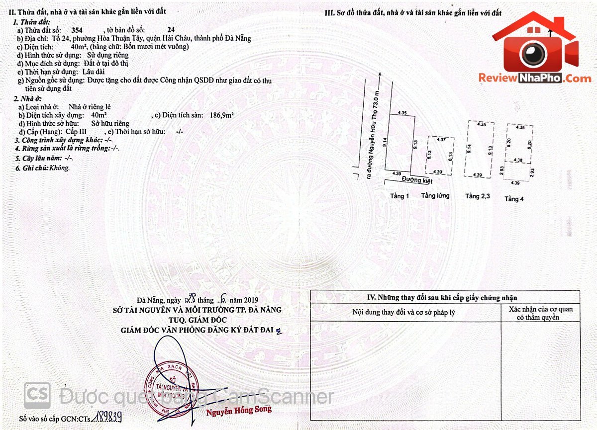 Bán nhà 5 tầng Đường Nguyễn Hữu Thọ – Phường cũ Không xác định Quận Hải Châu – Phường mới Không xác định – Thành phố Đà Nẵng 40m2 5.2 tỷ
