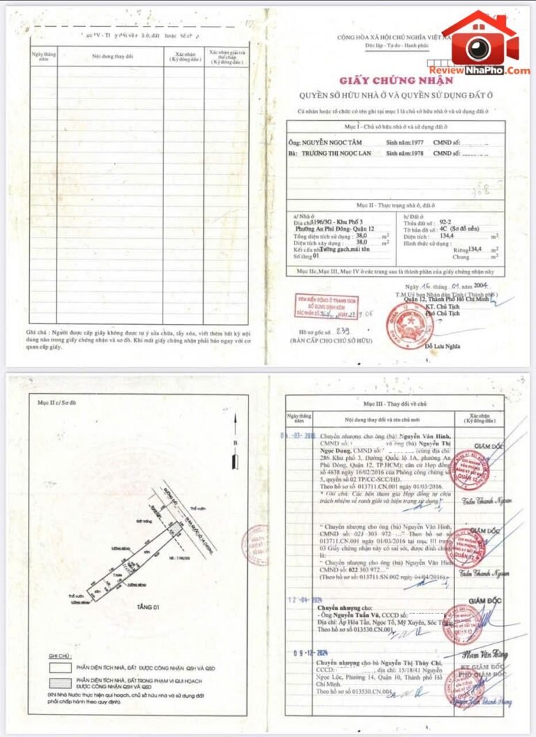 Bán nhà đất Đường Khu Phố 3 – Phường cũ An Phú Đông Quận 12 – Phường mới An Phú Đông – Thành phố Hồ Chí Minh diện tích 38m2 giá 5.8 tỷ