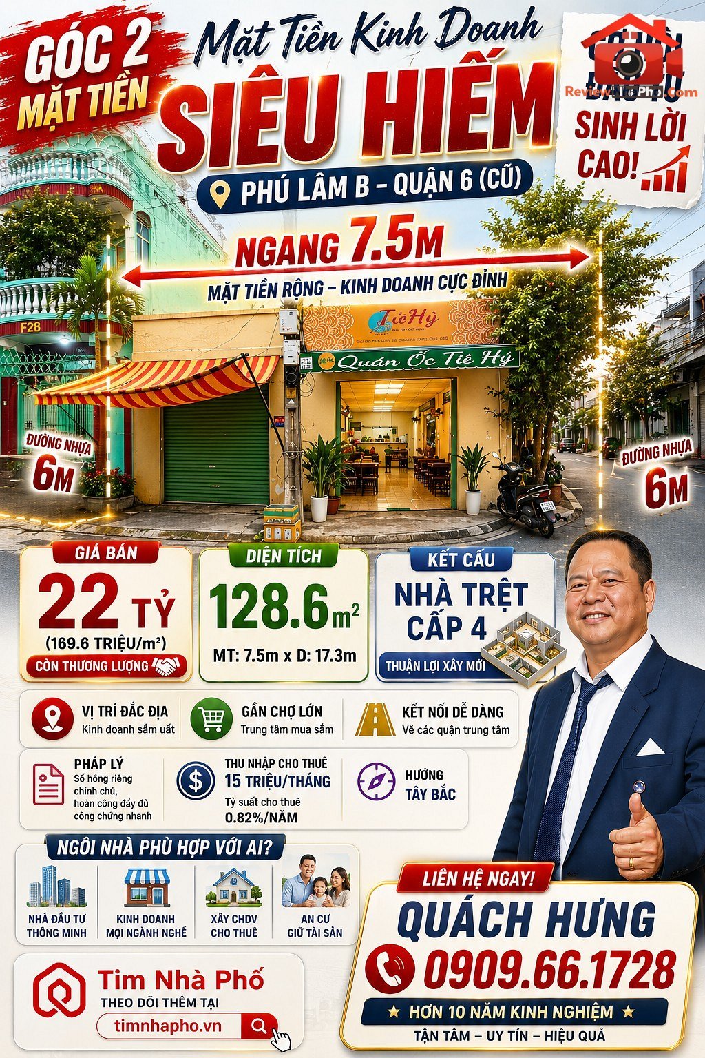 Nhà góc 2mt cư xá phú lâm b – phố ẩm thự quận 6 – diện tích 129m2 – giá 22000000000