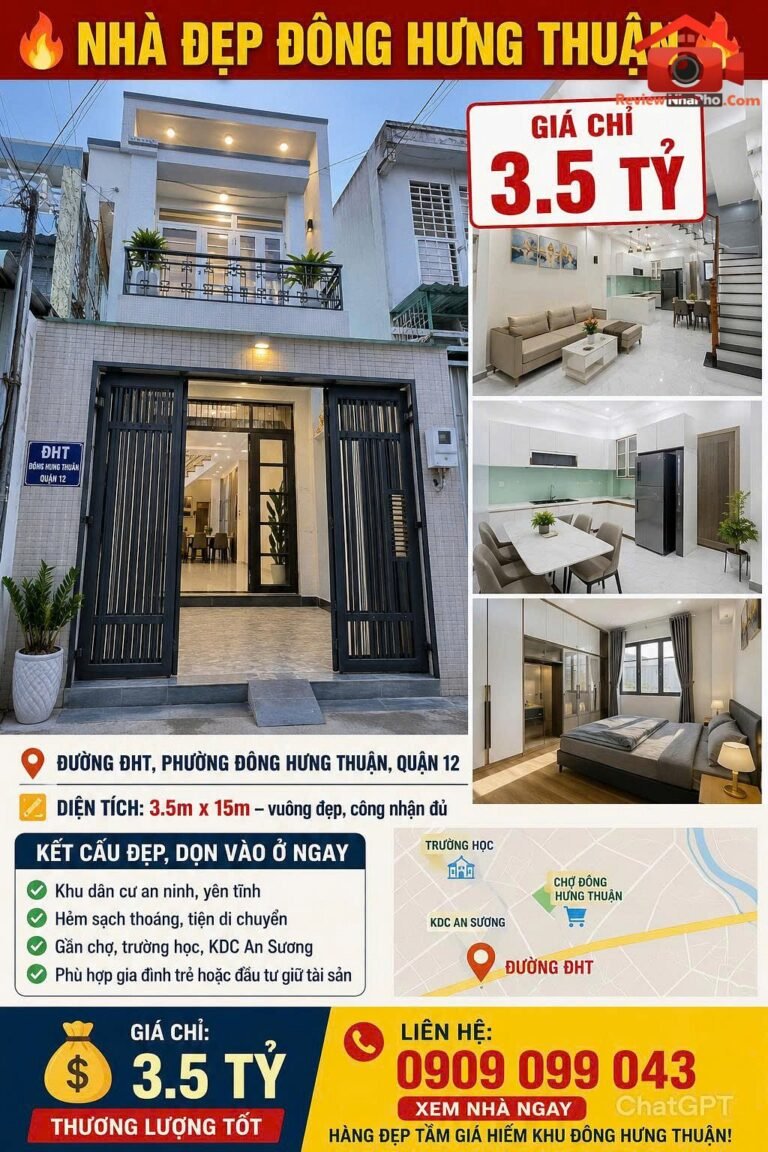 Nhà đẹp đông hưng thuận giá chỉ 3.5 tỷ – Bán nhà đất Đường 30 – Phường cũ Đông Hưng Thuận Quận 12 – Phường mới Đông Hưng Thuận – Thành phố Hồ Chí Minh
