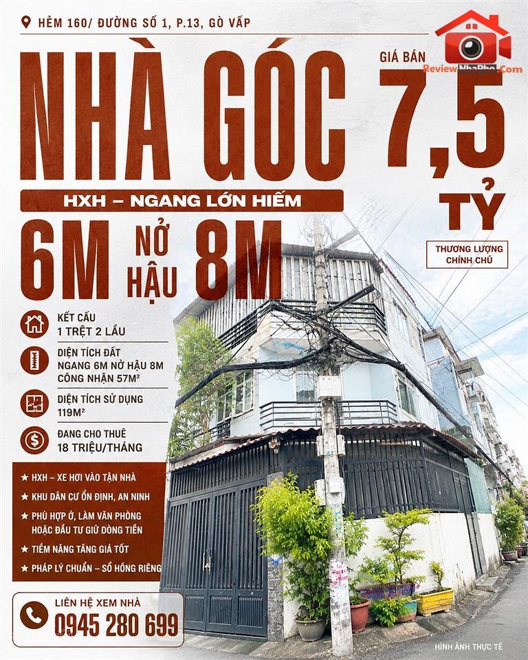 Bán nhà đất Đường Số 1 – Phường cũ 13 Quận Gò Vấp – Thành phố Hồ Chí Minh REVIEW NHÀ PHỐ 57 m2 – 7.5 tỷ