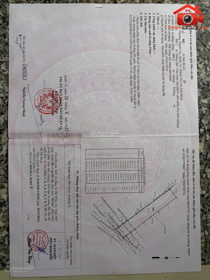 Bán nhà đất Đường Thạnh Lộc 15 – Phường cũ An Phú Đông Quận 12 – Thành phố Hồ Chí Minh REVIEW NHÀ PHỐ 889 m2 55 tỷ