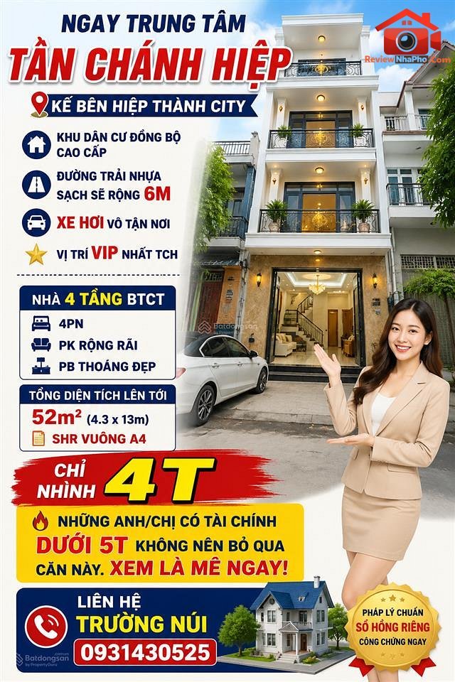 Bán nhà đất Đường Tân Chánh Hiệp – Phường cũ Không xác định Quận 12 – Thành phố Hồ Chí Minh REVIEW NHÀ PHỐ 52 m2 – 4.99 tỷ