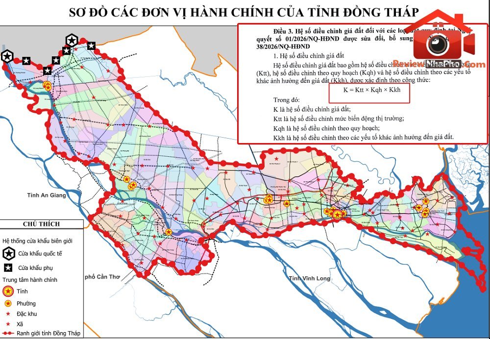 Cập nhật Hệ số K 2026 tại Đồng Tháp: Dự báo tác động tới thị trường bất động sản