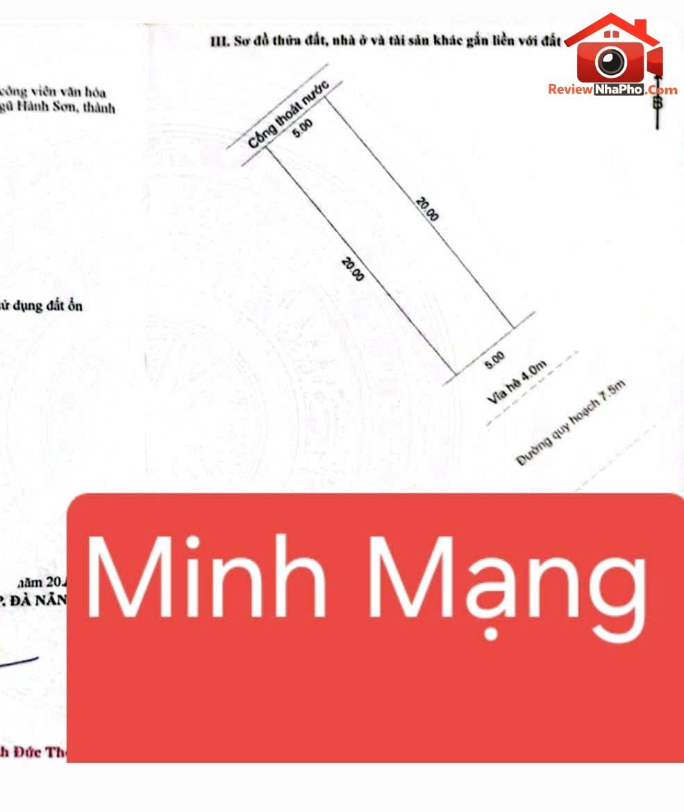 Mặt tiền 10,5m kinh doanh sầm uất – đường minh mạng – Hòa Quý – Đà Nẵng – 100m2 – 7.8 tỷ