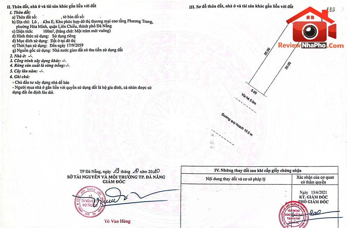 Bán đất đường Trần Triệu Luật – Phường cũ Hòa Minh Quận Liên Chiểu – Phường mới Hòa Khánh – Thành phố Đà Nẵng 100m2 7.79 tỷ