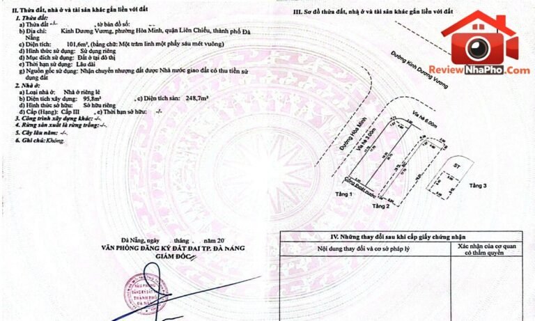 Nhà lô góc 2 mặt tiền – 3 tầng kinh dương vương – vị trí kinh doanh Bán nhà đất Đường Kinh Dương Vương – Phường cũ Hòa Minh Quận Liên Chiểu – Phường mới Hòa Minh – Thành phố Đà Nẵng 102m2 11.4 tỷ