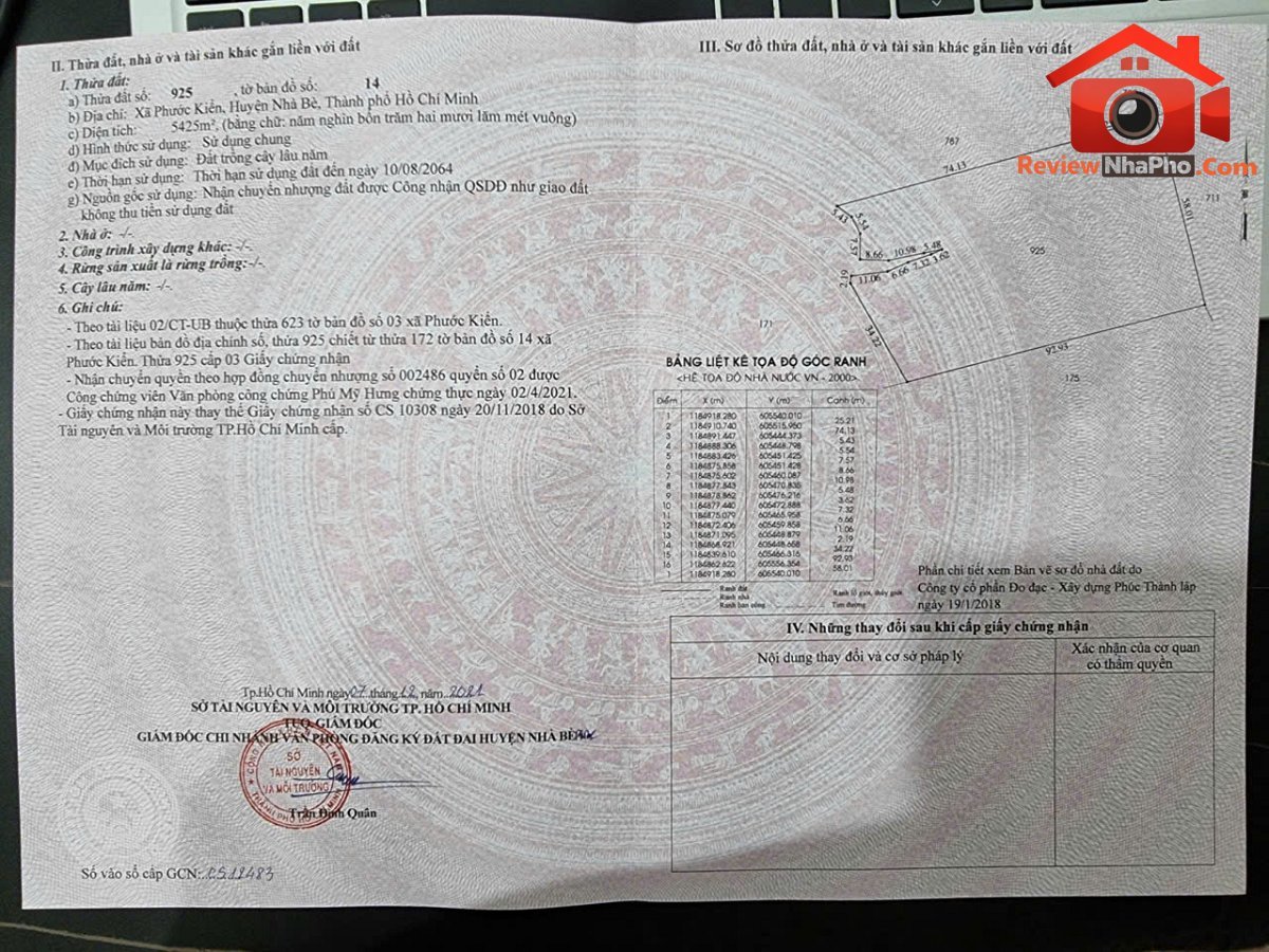 Chính chủ bán 5.425m đất cln giáp quận 7 – Bán nhà đất Đường Phước Kiển – Huyện Nhà Bè – Thành phố Hồ Chí Minh – Diện tích 5425m2 – Giá 30.92 tỷ