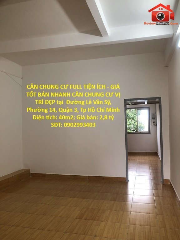 Căn chung cư full tiện ích – giá tốt bán nhanh căn chung cư vị trí đẹp tại quận 3, tphcm – Đường Lê Văn Sỹ – Phường 14 – Quận 3 – Thành phố Hồ Chí Minh – 40m2 – 2.8 tỷ