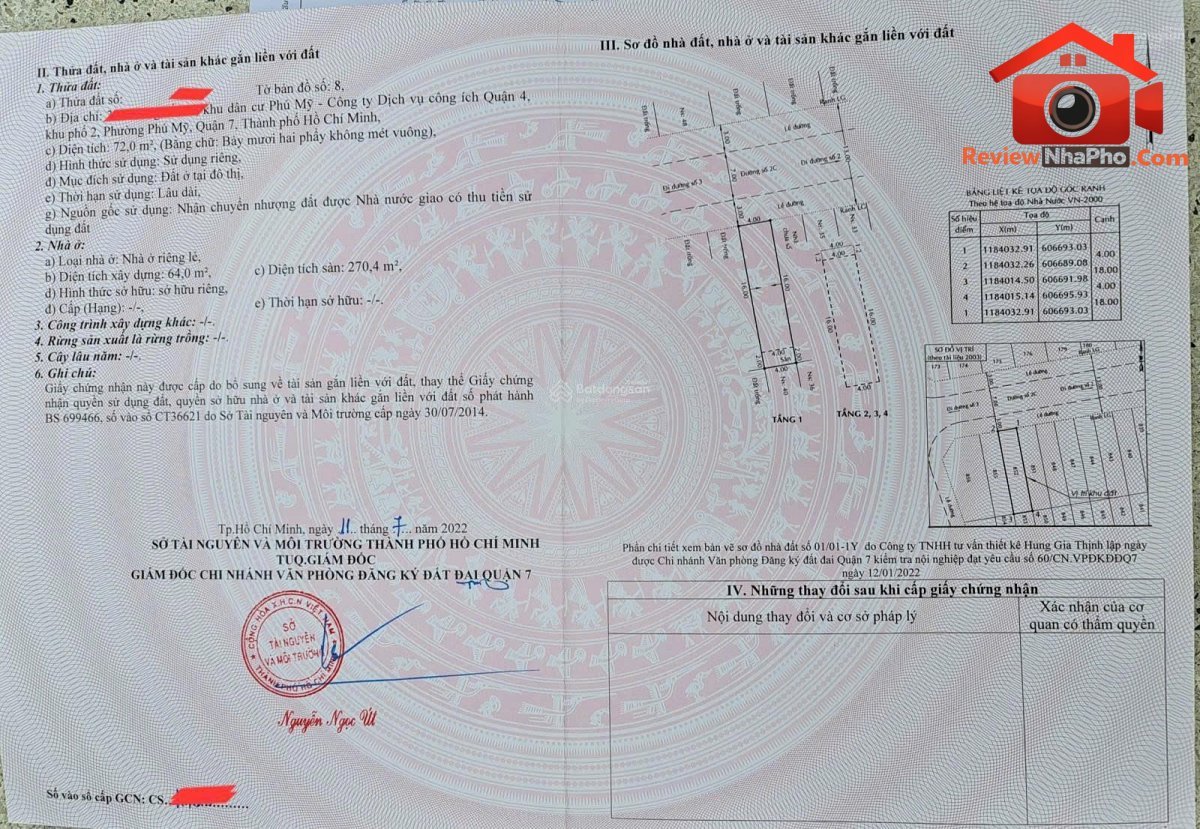 Bán nhà đất Đường 2C – Phường cũ Phú Mỹ Quận 7 – Phường mới Tân Mỹ – Thành phố Hồ Chí Minh 72m2 13.5 tỷ