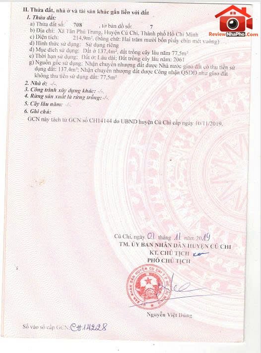Bán đất củ chi Đường 15B – Phường cũ Bến Nghé Quận 1 – Phường mới Bến Nghé – Thành phố Hồ Chí Minh diện tích 214m2 giá 5.2 tỷ