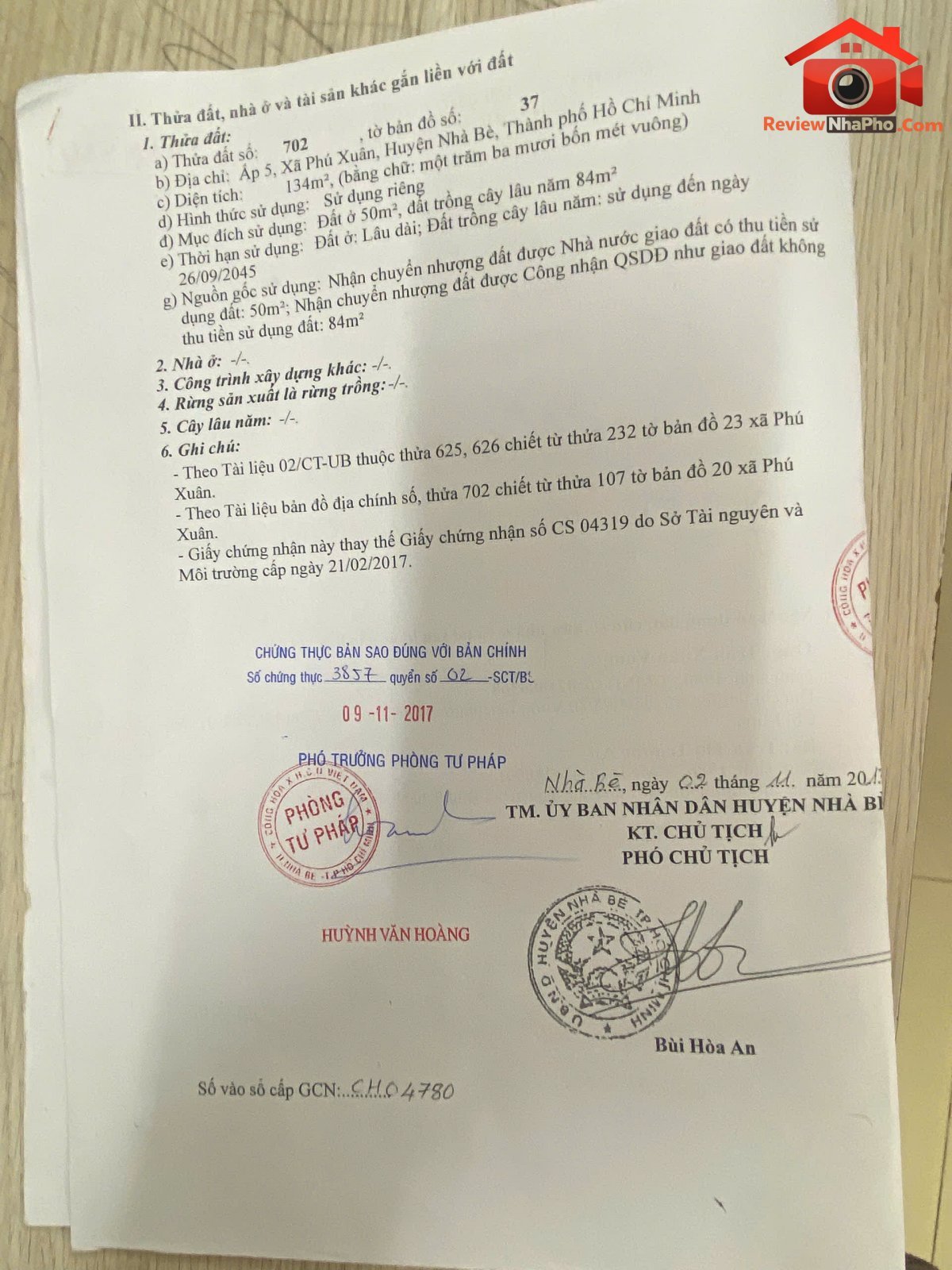 Bán đất Đường Huỳnh Tấn Phát – Phường cũ Phú Xuân Huyện Nhà Bè – Phường mới Phú Xuân – Thành phố Hồ Chí Minh 134m2 4.5 tỷ