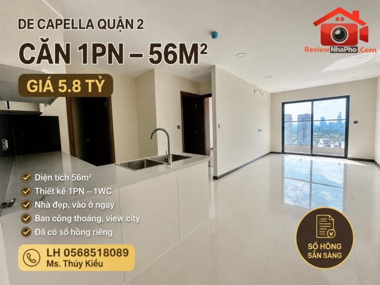 Căn hộ 1Pn tại De Capella Quận 2 diện tích 56m2 nhà HTCB chủ đầu tư giá chỉ 5.8 tỷ – Bán nhà đất Đường Lương Định Của – Phường cũ An Khánh Quận 2 – Phường mới An Khánh – Thành phố Hồ Chí Minh