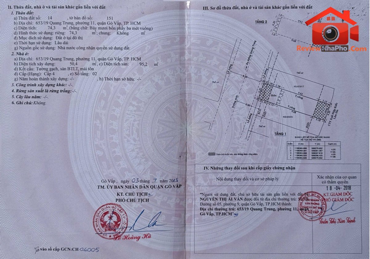 Chính Chủ Bán Gấp Nhà 1/ Đường Quang Trung Hẻm 10m Thông Chợ Hạnh Thông Tây – Bán nhà đất Đường Quang Trung – Phường cũ 11 Quận Gò Vấp – Phường mới 11 – Thành phố Hồ Chí Minh 75m2 10.9 tỷ