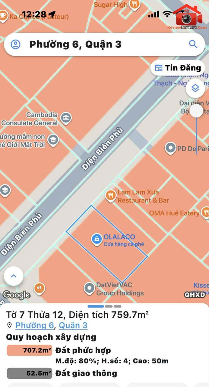 Bán nhà đất Đường Điện Biên Phủ – Phường cũ Võ Thị Sáu Quận 3 – Phường mới Võ Thị Sáu – Thành phố Hồ Chí Minh 760m2 37 tỷ