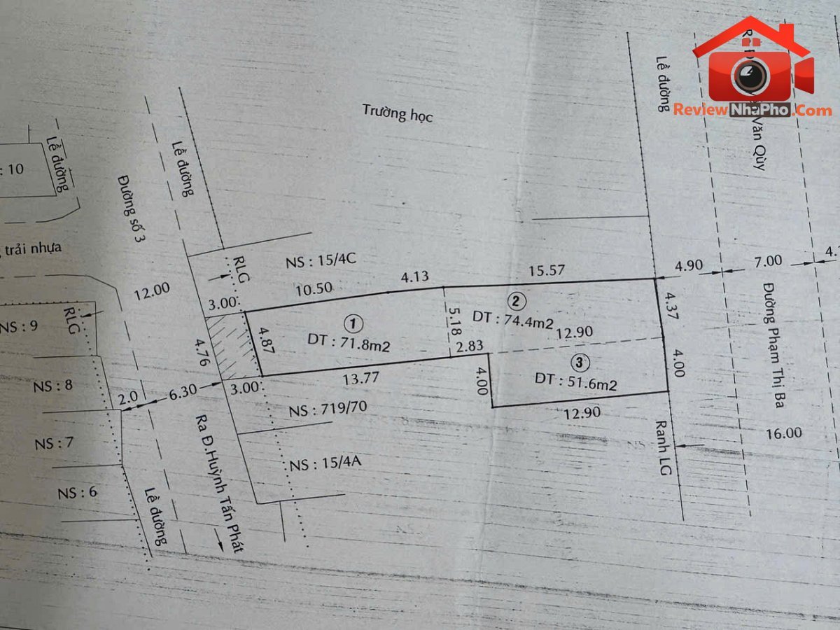 Bán đất Đường Phạm Thị Ba – Phường cũ Phú Thuận Quận 7 – Phường mới Phú Thuận – Thành phố Hồ Chí Minh diện tích 52m2 giá 8.8 tỷ