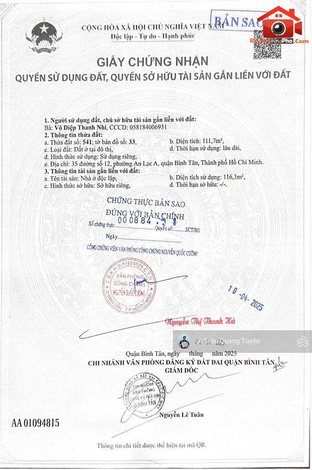 Bán nhà đất Đường Số 12 – Phường cũ An Lạc Quận Bình Tân – Thành phố Hồ Chí Minh REVIEW NHÀ PHỐ 112 m2 13.5 tỷ