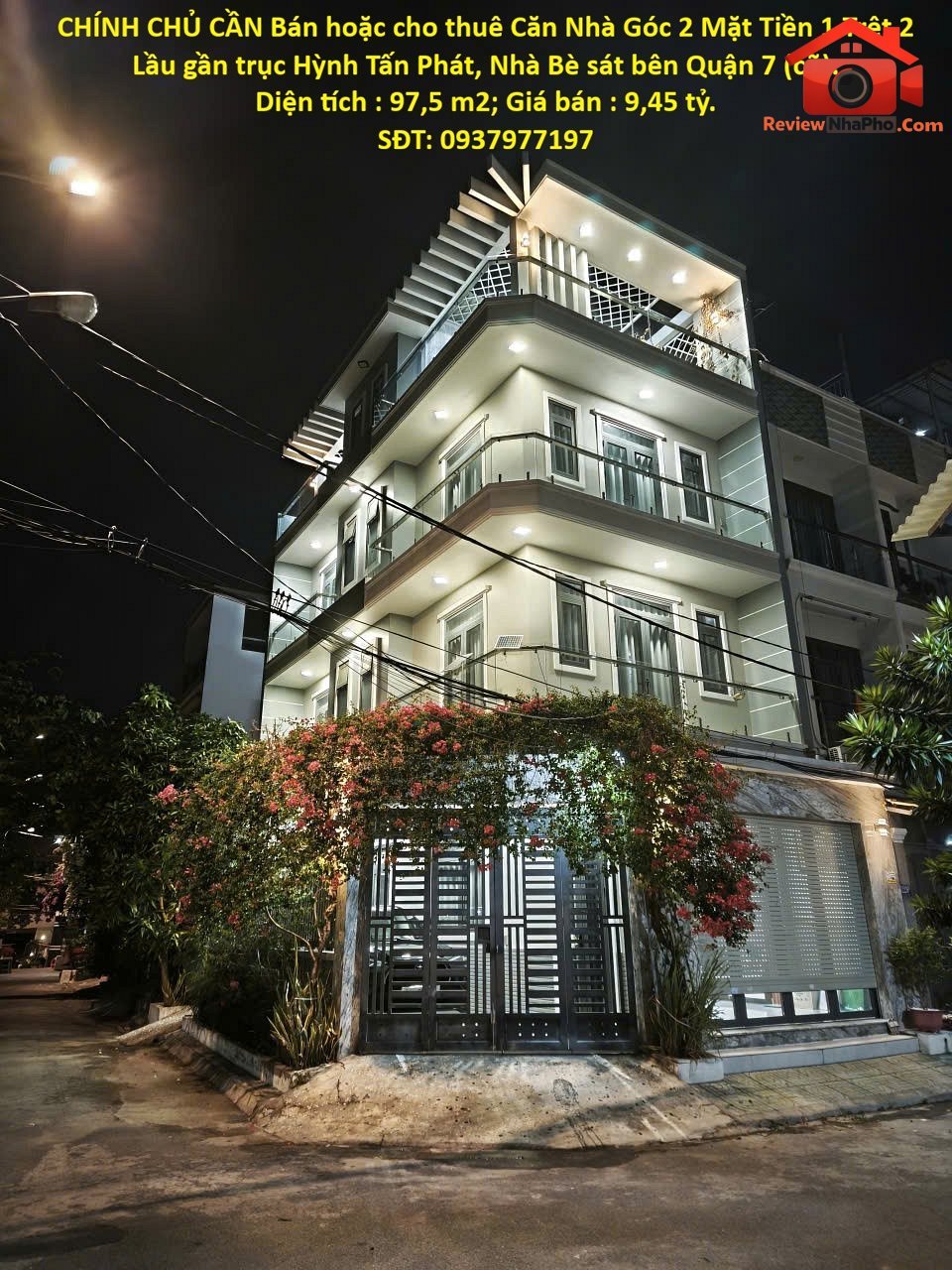 Chính chủ cần bán hoặc cho thuê căn nhà góc 2 mặt tiền 1 trệt 2 lầu gần trục hỳnh tấn phát, nhà bè – Bán nhà đất Đường Đào Tông Nguyên – Phường cũ Phú Xuân Quận Nhà Bè – Phường mới Phú Xuân – Thành phố Hồ Chí Minh 97m2 – 9.45 tỷ