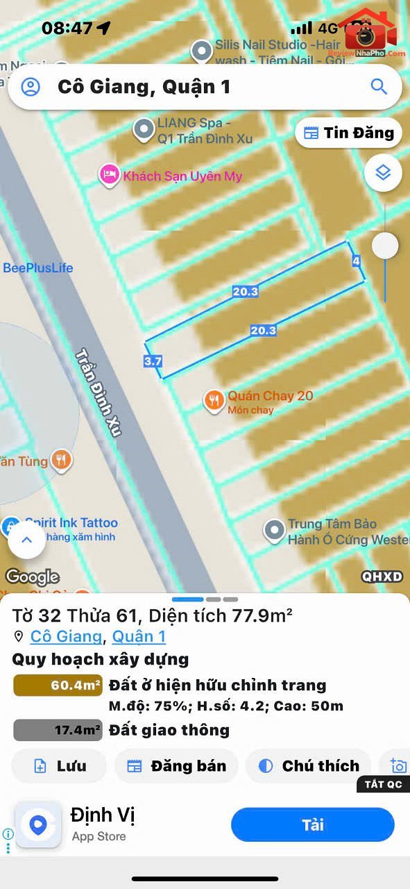 Chính chủ chưa qua đầu tư – bán nhà 3 tầng mặt tiền đường trần đình xu – quận 1 – 75m2 – 26 tỷ