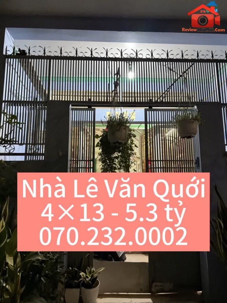 Review nhà phố Lê Văn Quới Bình Tân TP.HCM – Giá 5.3 tỷ