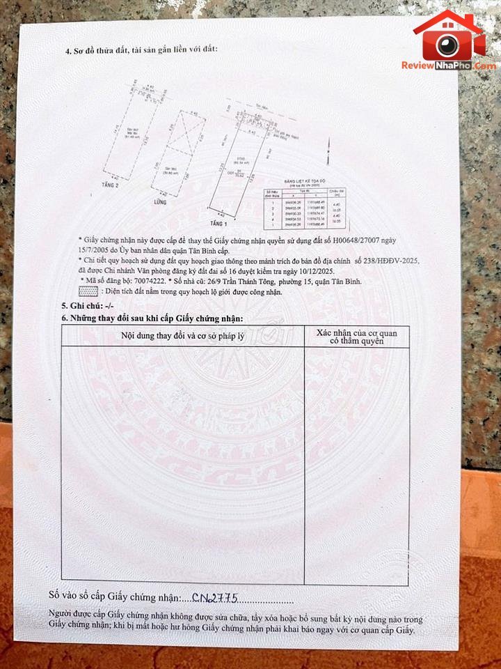 Review nhà phố Quận Tân Bình 70m2 giá 6.1 tỷ – Pháp lý đầy đủ