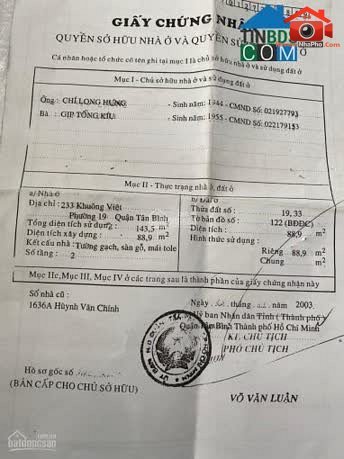 Review nhà phố Tân Phú Hồ Chí Minh 2 mặt tiền giá 14.8 tỷ, diện tích 89m²