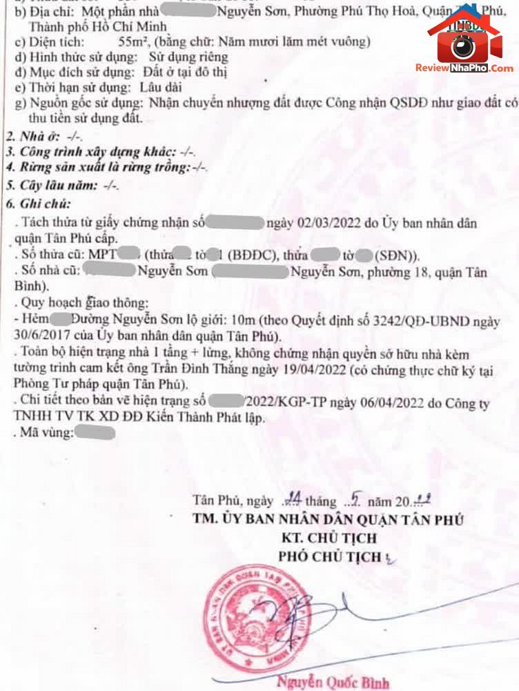 Review nhà phố Tân Phú Hồ Chí Minh, 55m², giá 4.2 tỷ