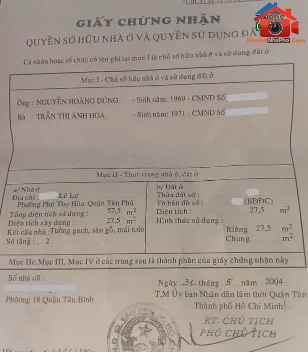 Review nhà phố Tân Phú, Hồ Chí Minh – Bán nhà riêng giá 3.2 tỷ