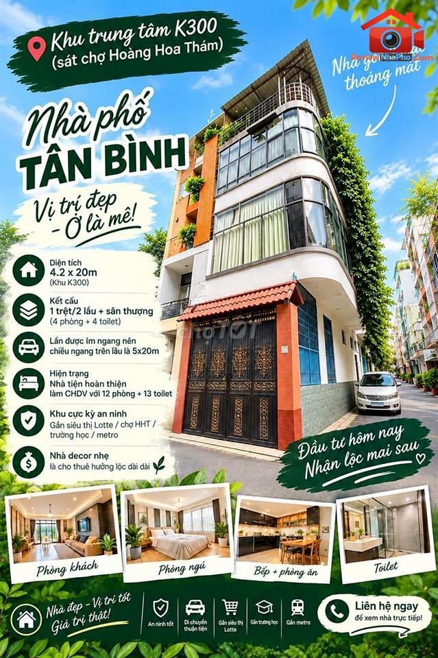 Bán nhà phố Hoàng Hoa Thám, Phường 12, Quận Tân Bình, giá 15.3 tỷ