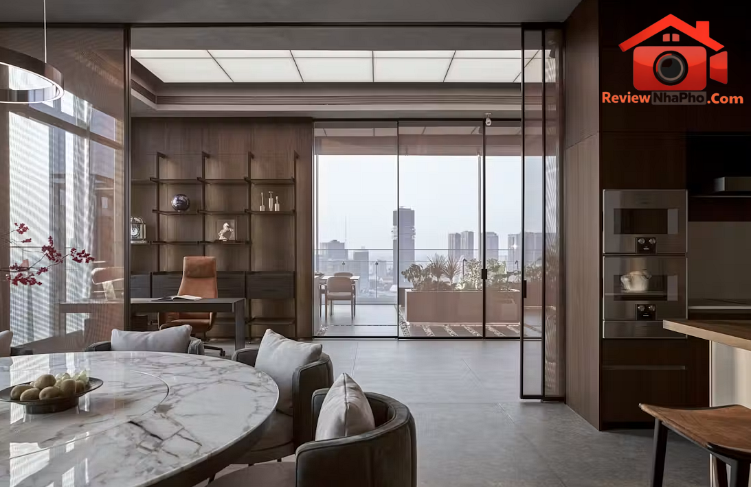 Penthouse hướng sông Sài Gòn: Phong cách nghỉ dưỡng và sự chuyển tiếp không gian vô hình- Ảnh 8. Penthouse hướng sông Sài Gòn: Phong cách nghỉ dưỡng và sự chuyển tiếp không gian vô hình- Ảnh 8.