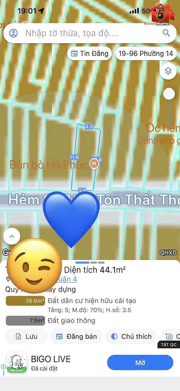 Bán nhà đất Đường Tôn Thất Thuyết – Phường cũ 15 Quận 4 – Phường mới 15 – Thành phố Hồ Chí Minh 44m2 6.7 tỷ
