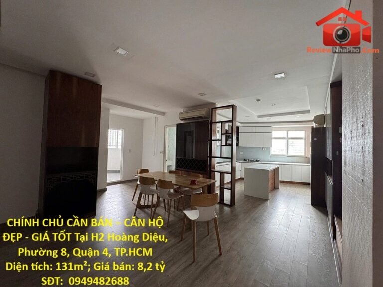 Chính chủ cần bán căn hộ đẹp – giá tốt tại đường Hoàng Diệu – Phường cũ 8 Quận 4 – Phường mới 8 – Thành phố Hồ Chí Minh diện tích 131m2 giá 8.2 tỷ