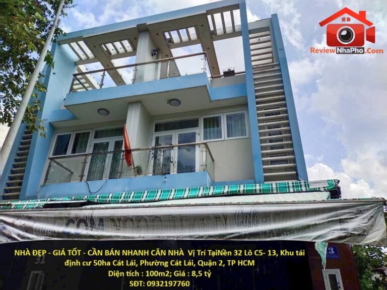 Nhà đẹp – giá tốt – cần bán nhanh căn nhà Đường Khu TĐC Cát Lái – Phường cũ Cát Lái Quận 2 – Phường mới Cát Lái – Thành phố Hồ Chí Minh 100m2 8.5 tỷ