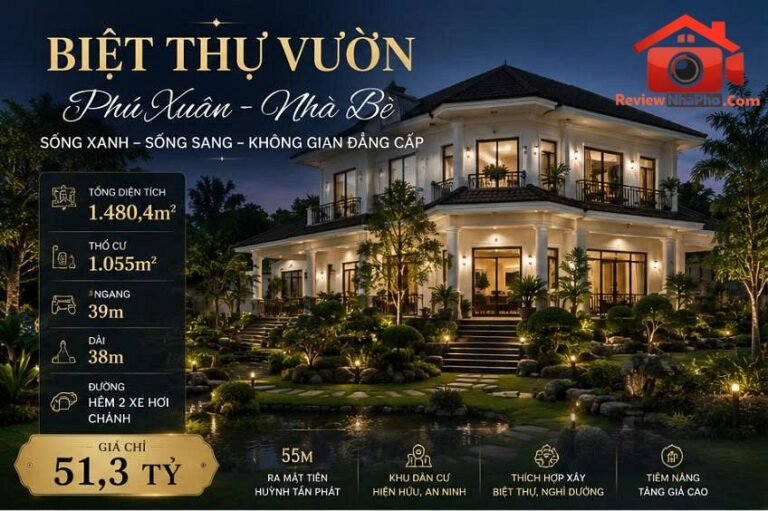 Biệt thự vườn 1.500m Đường Huỳnh Tấn Phát – … – Bán biệt thự Huyện Nhà Bè – TP Hồ Chí Minh giá 40 – 80 tỷ
