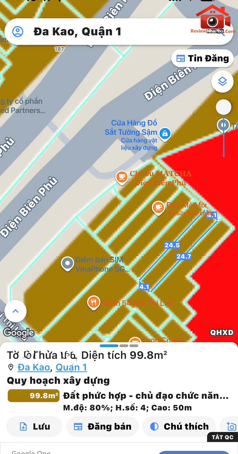 Bán nhà mặt phố Điện Biên Phủ, quận 1 – 100m2, giá 17,9 tỷ – nhà C4 vuông đẹp