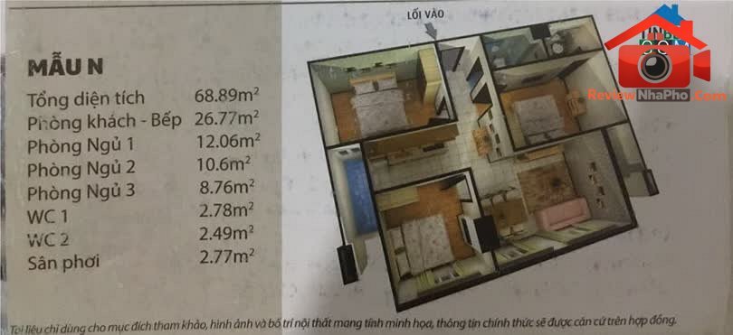 Cho thuê căn hộ 3PN quận Bình Tân giá 6 triệu tại Hồ Học Lãm