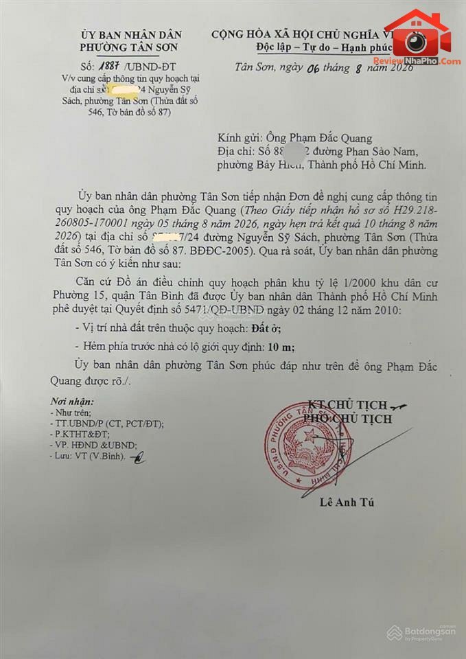 Review nhà phố Quận Tân Bình TP.HCM diện tích 48m2 giá 7.3 tỷ