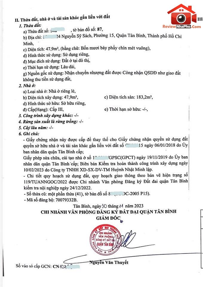 Review nhà phố Quận Tân Bình TP.HCM diện tích 48m2 giá 7.3 tỷ