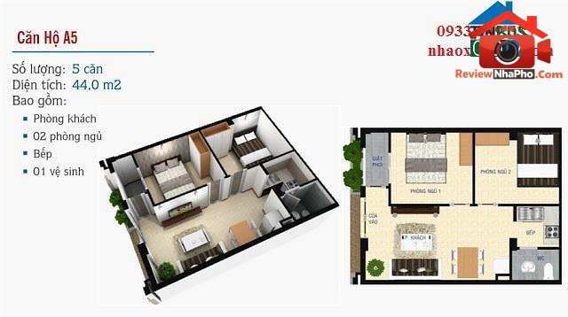 Review nhà phố quận Bình Tân, TP.HCM: Căn hộ 57m² giá 1.55 tỷ
