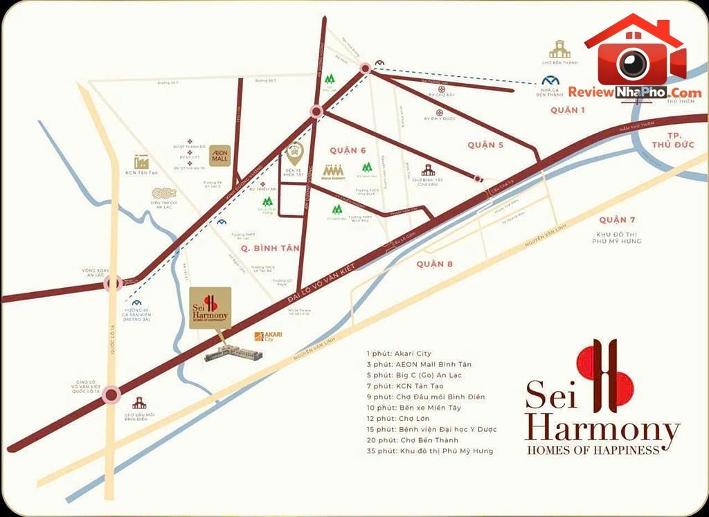 Review nhà phố Quận Bình Tân, Hồ Chí Minh – Dự án Sei Harmony 7 tỷ